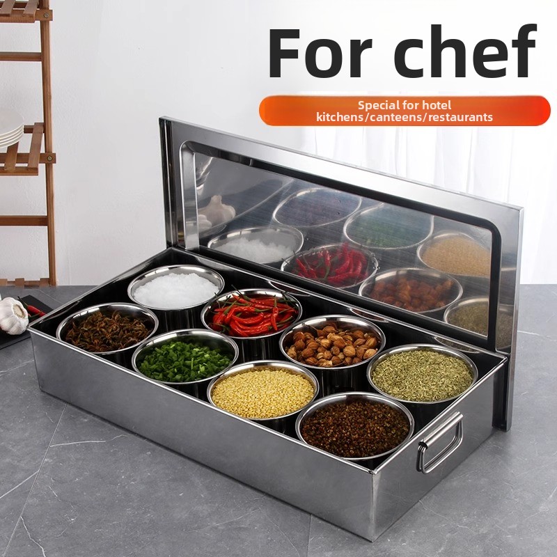 Commercial Kitchen Management - Caja de condimentos de acero inoxidable