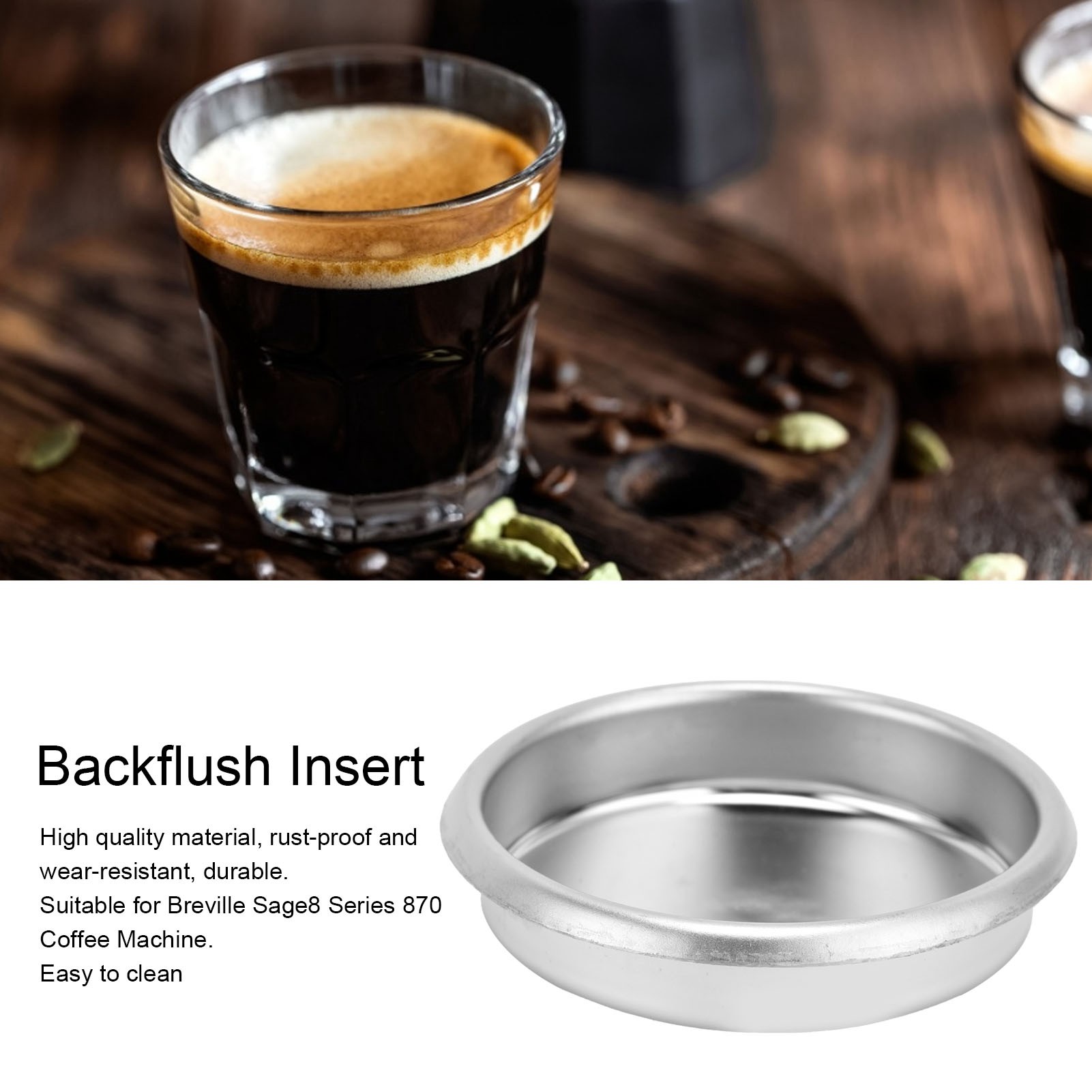 Breville Espresso Bes870 - Filtro ciego de Metal con inserción