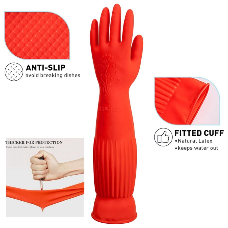 Guantes de limpieza de goma ex - Commercial Kitchen Gloves reseña y precio