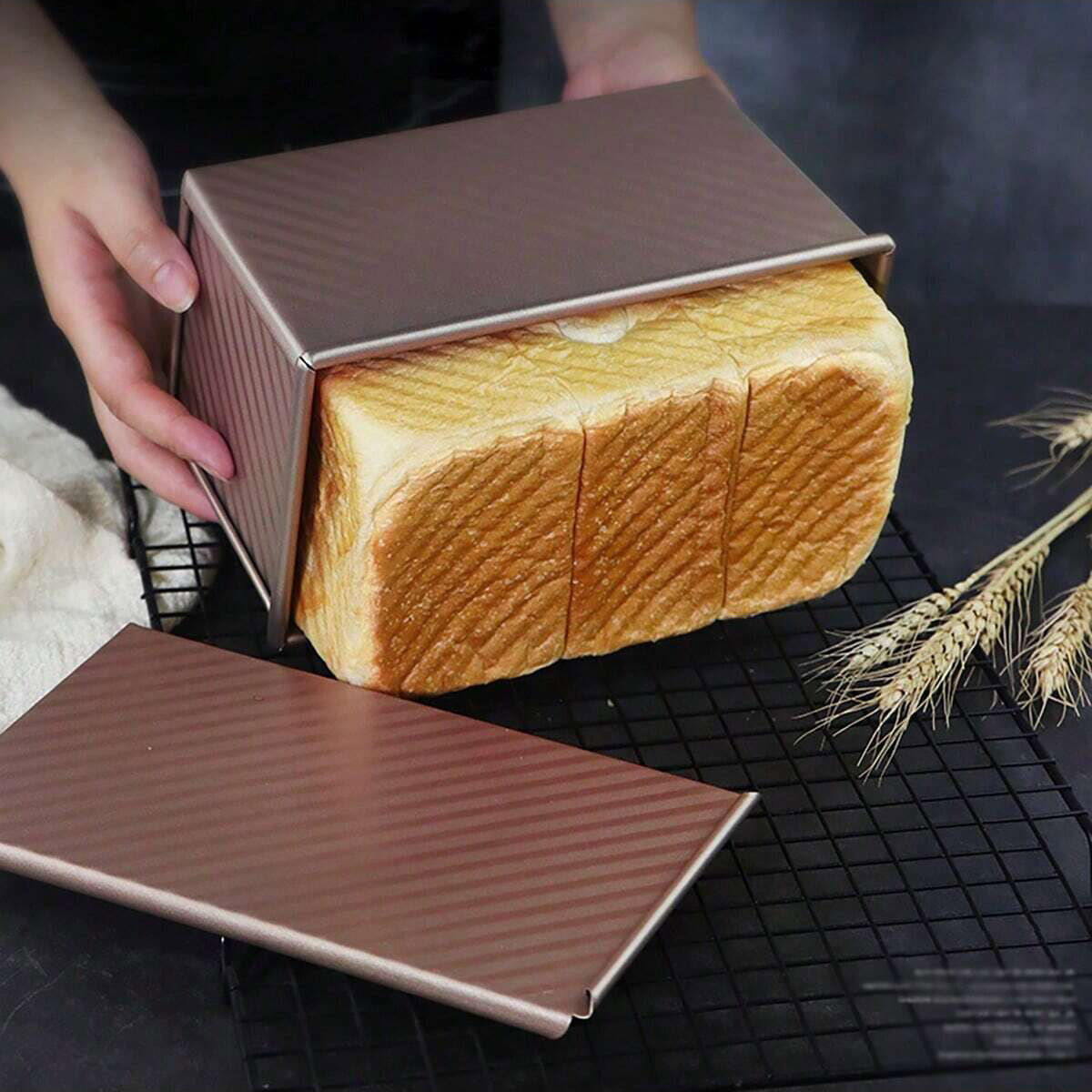 1 sartén dorada con tapa: anti - Rotary Bakery Oven reseña y precio